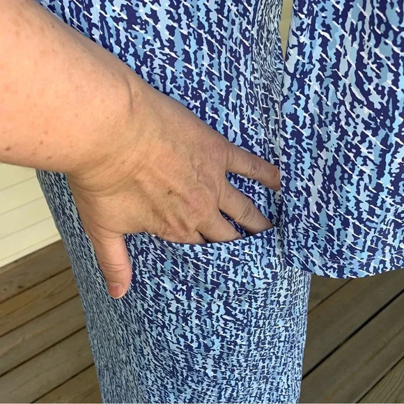 NWT J McLaughlin Catalyst Dress Catalina Cloth XS Blue Aqua Abstract Geo Print - Picture 5 of 10